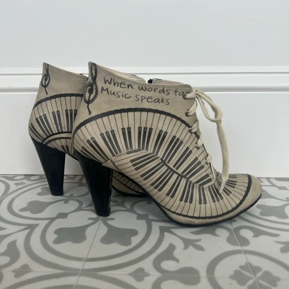 GOBY Piano Key Lace up Booties - Picture 2 of 3